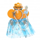 Súprava karneval – princezná modrá suknička s čelenkou