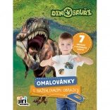 Omaľovánka s nažehľovacími obrázkami dinosaury