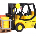 Žlto-čierny vysokozdvižný vozík s efektmi