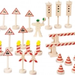 Goki drevené dopravné značky veľký set
