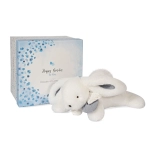 Doudou darčeková sada - plyšový zajačik s bielou bambuľkou