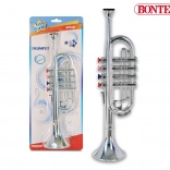 Kovová lesklá trúbka so štyrmi klapkami