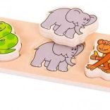 Bigjigs Baby drevené safari puzzle