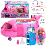 Ružový dúhový lietadielko BARBIE Extra Fly Minis s pilotkou
