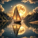 Diamantové maľovanie Polnočná plavba 30 × 40 cm