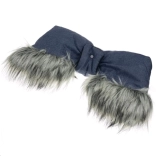 rukávnik na kočík 2v1 s kožušinkou New Baby modrý