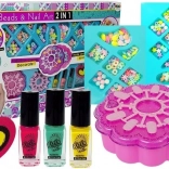 Dievčenská tvorivá sada na tvorbu šperkov a nail art 2 v 1