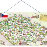 Woody magnetická mapa ČR s obrázkami a spoločenská hra 3 v 1