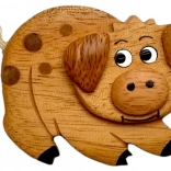 drevená magnetka prasiatko – ručne vyrábaná dekorácia na chladničku