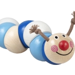 Detoa drevená húsenička - modrá