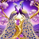 Diamantové maľovanie Pávi na vetve 30x40 cm