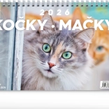 Stolný kalendár Mačky CZ/SK 2026