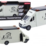 Auto transportér pre kone s otváracími dverami a svetelnými a zvukovými efektmi biely