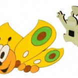 Drevená magnetka motýľ žltý Dodo