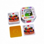 Pexeso abeceda v plechovej krabičke