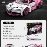 Stavebnica ružového športového auta, 1132 dielikov