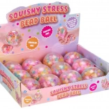 Antistresová silikónová loptička s farebnými guľôčkami 7 cm