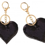 Prívesok srdce obojstranné flitre strieborné čierne