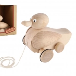 Ťahací káčer z prírodného dreva 17 cm