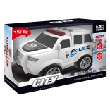 policajné auto na zotrvačník so svetelnými a zvukovými efektmi, biele 22,5 cm