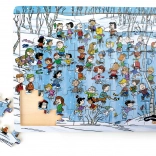 Drevené puzzle Snoopy v zime