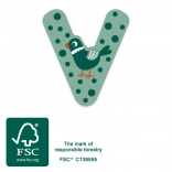 small foot drevené písmeno V