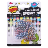 Kancelárske sponky pásikované 28 mm - 40 ks