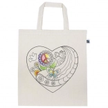 Bavlnená taška na vyfarbovanie – srdce