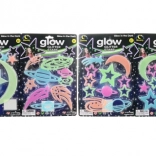 Sada fosforeskujúcich hviezd a vesmírnych dekorácií na stenu