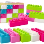 Veľké podlhovasté stavebné kocky v taške, farebné, 20 dielov