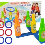 Hádzanie krúžkov – farebné fľaštičky so skóre pre deti