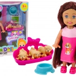 Mini bábika Šaty s dlhými vlasmi Three Dog Lair