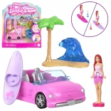 Mattel mini Barbie Land kabriolet s minibábikou Barbie a meniacou sa farbou