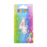 Párty sviečka č. 4 zlatá