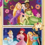 Drevené puzzle DISNEY princezné 2×50 dielikov