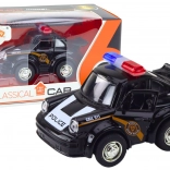 Klasické čierne policajné auto 1:38 s osvetlením a zvukom