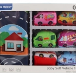 Detská dopravná sada s látkovým kobercom a 6 vozidlami