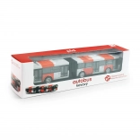 Kovový kĺbový autobus PID Praha červený 18 cm