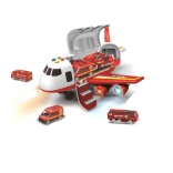 Hasičské lietadlo s nákladným priestorom a 3 autíčkami