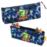 Puzdro na písanie Vesmirný Dino modré 20x8 cm