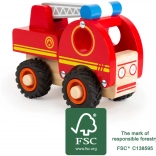 Drevené hasičské auto s rebríkom