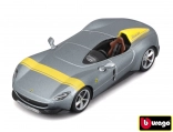 Kovový model auta 1:43 BBURAGO Ferrari Monza SP1 strieborná/žltá