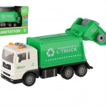 Plastové smetiarske auto 17 cm na zotrvačník so svetlom a zvukom