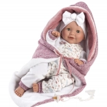 Llorens New Born žmurkajúca realistická bábika so zvukmi 42 cm