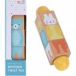 Petit Collage drevená otočná hračka s motívom zvieratiek