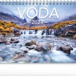 Stolový kalendár voda 2024, česko-slovenský, 23,1 × 14,5 cm