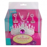 Set pre malé princezné – ružová korunka, náhrdelník a náušnice