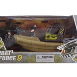 Vojenská sada s člnom, motorkou a figúrkami