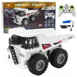 RC sklápacie auto HEAVY TRUCK 1:24 biele so svetlami a zvukmi