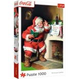 Puzzle 1000 dielikov Coca‑Cola vianočné – Santa pri krbe